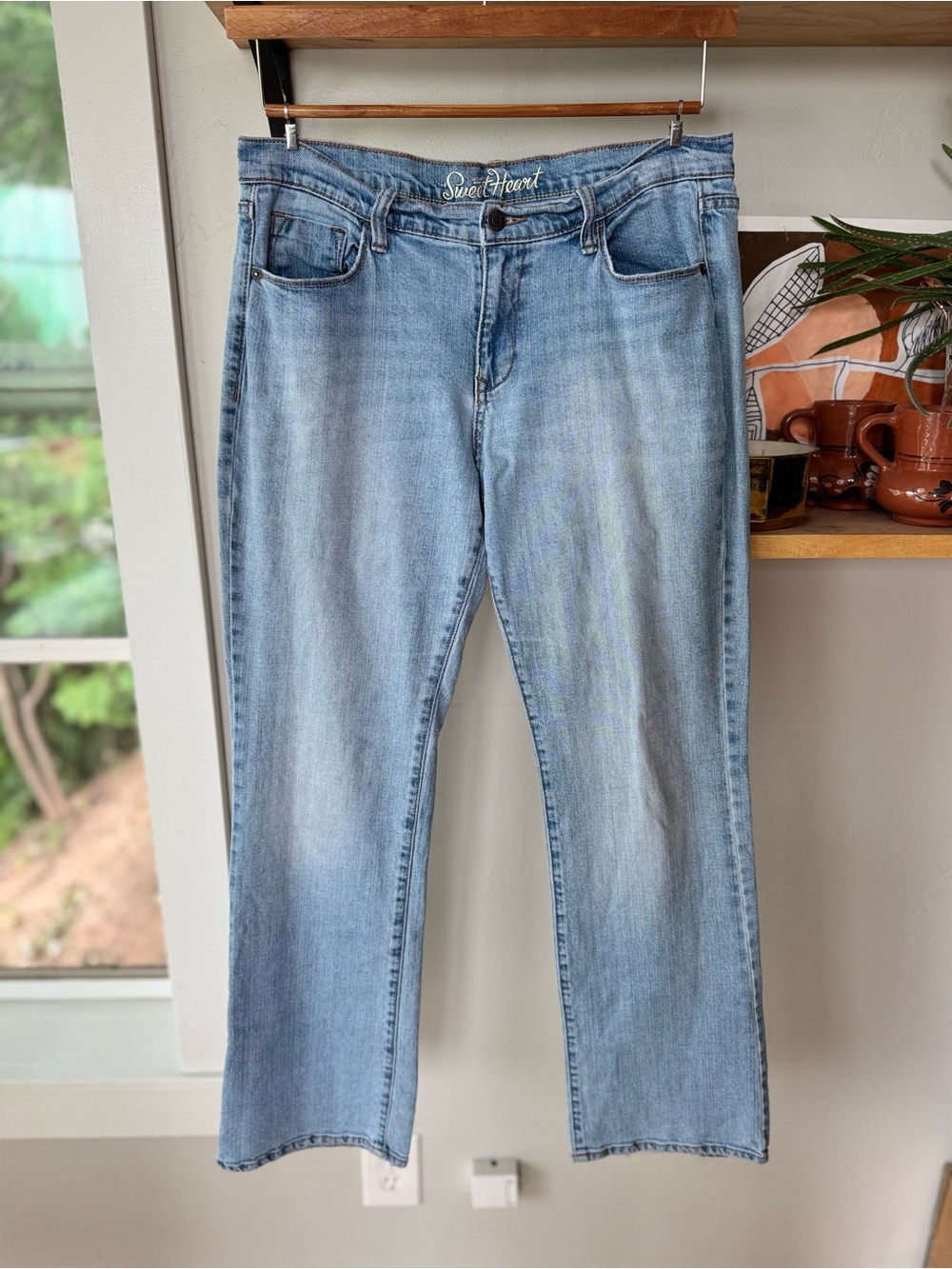 Vintage Y2K Old Navy Sweetheart Low Rise Light Wash Blue Boot Cut Jeans Sz 12